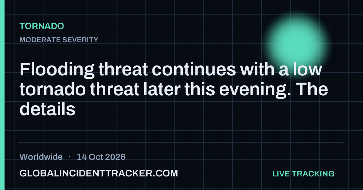 Tornado incident in worldwide on 14 October 2026 — Global Incident Tracker report card