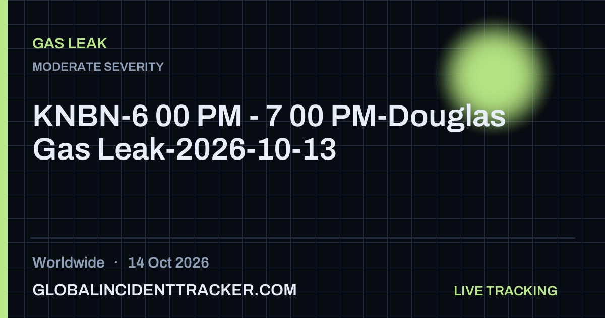 Gas Leak incident in worldwide on 14 October 2026 — Global Incident Tracker report card