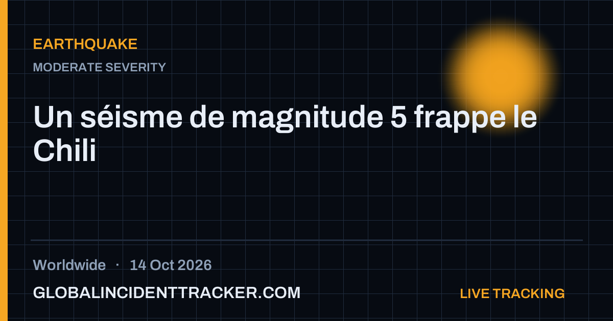 Earthquake incident in worldwide on 14 October 2026 — Global Incident Tracker report card
