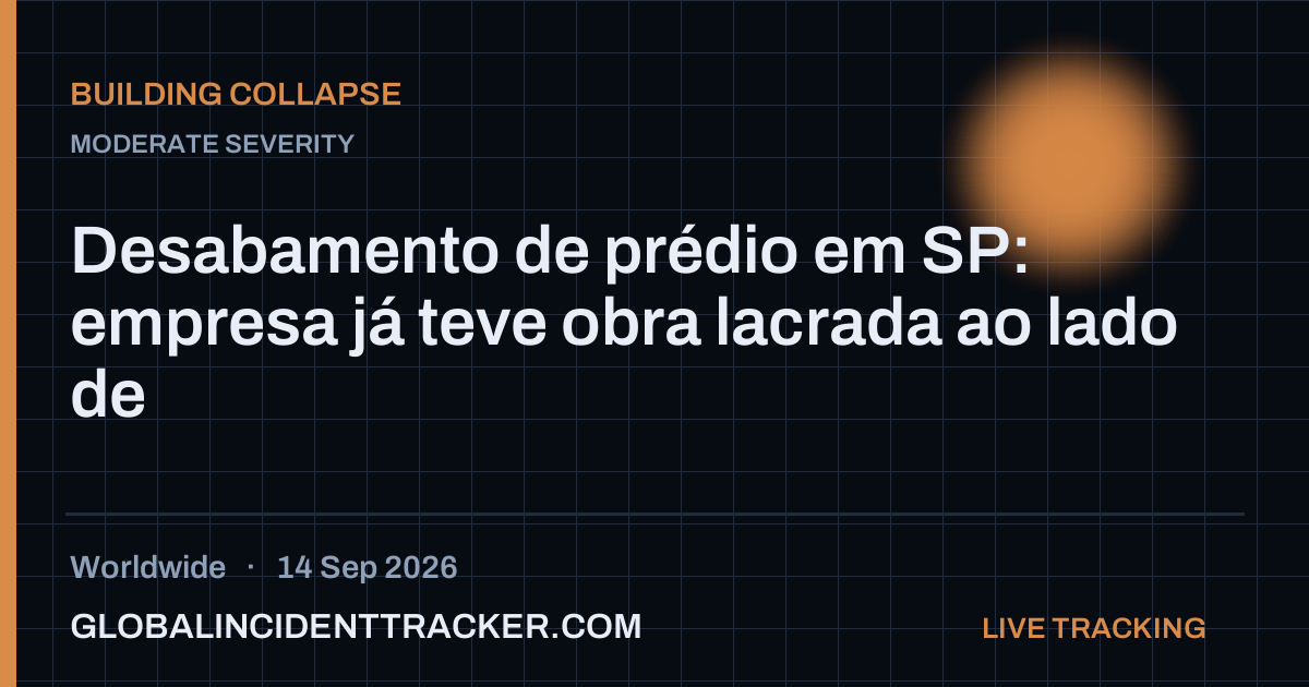 Building Collapse incident in worldwide on 14 September 2026 — Global Incident Tracker report card