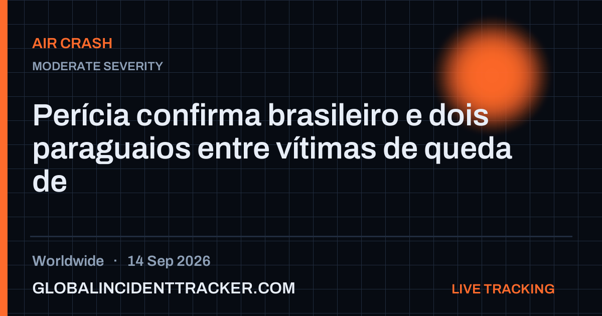 Air Crash incident in worldwide on 14 September 2026 — Global Incident Tracker report card