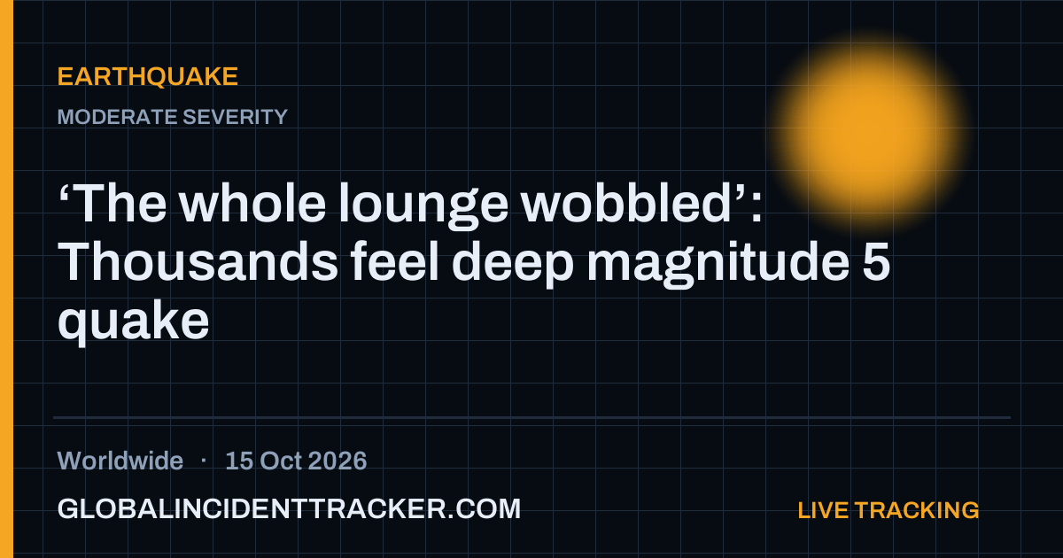 Earthquake incident in worldwide on 15 October 2026 — Global Incident Tracker report card