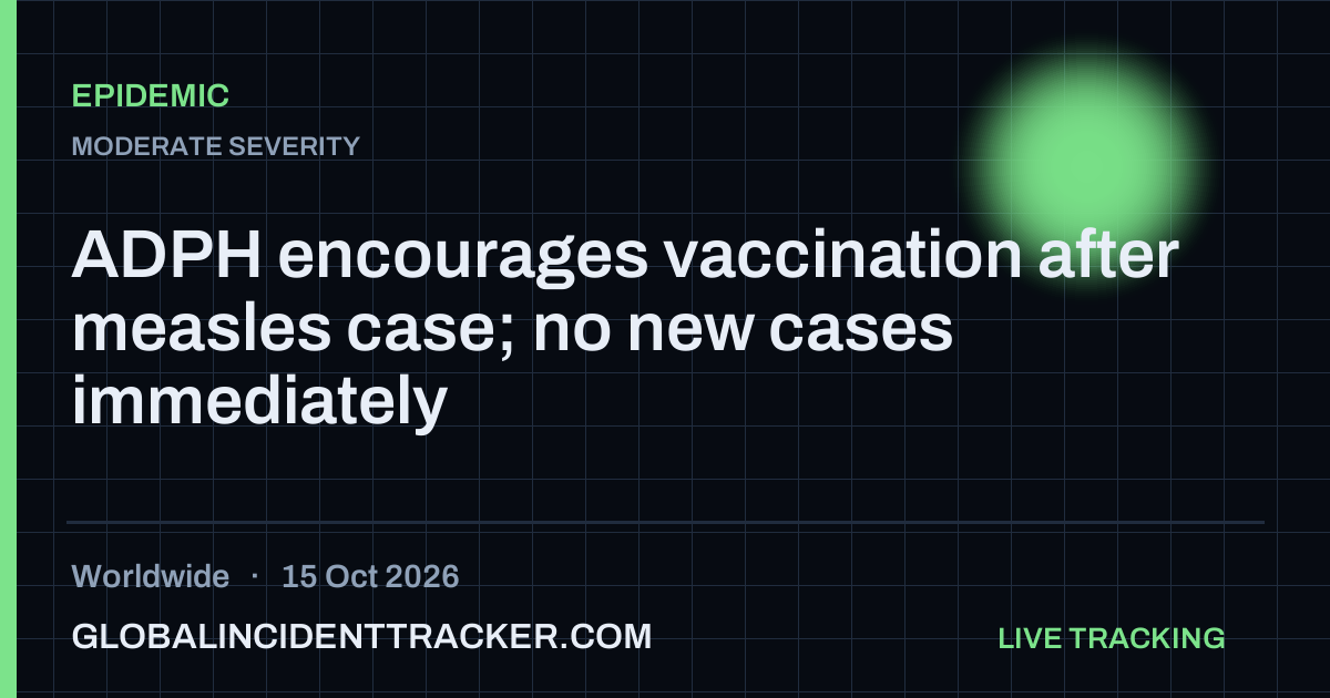 Epidemic incident in worldwide on 15 October 2026 — Global Incident Tracker report card