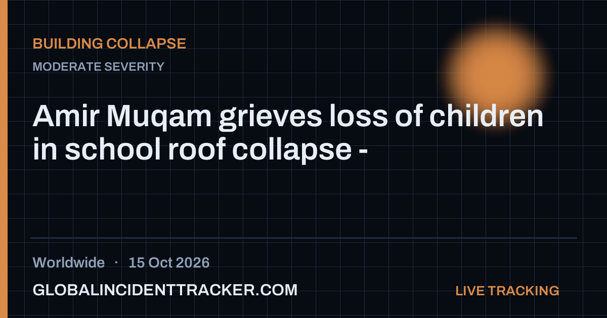 Building Collapse incident in worldwide on 15 October 2026 — Global Incident Tracker report card