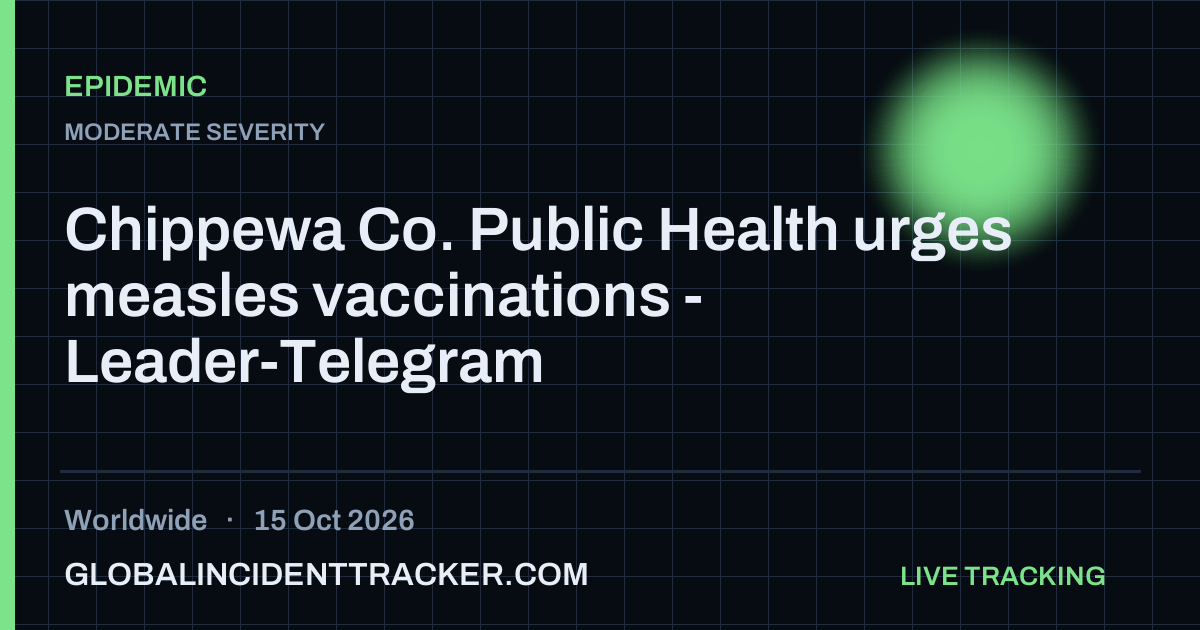 Epidemic incident in worldwide on 15 October 2026 — Global Incident Tracker report card