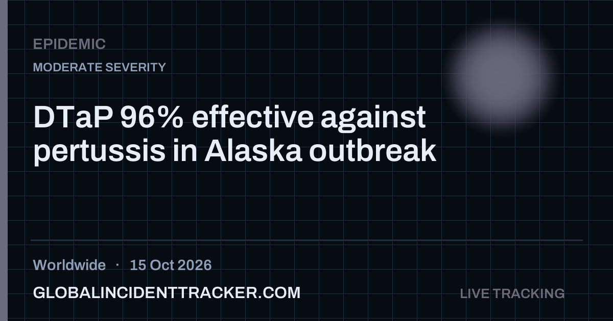 DTaP 96% effective against pertussis in Alaska outbreak — 15 October 2026