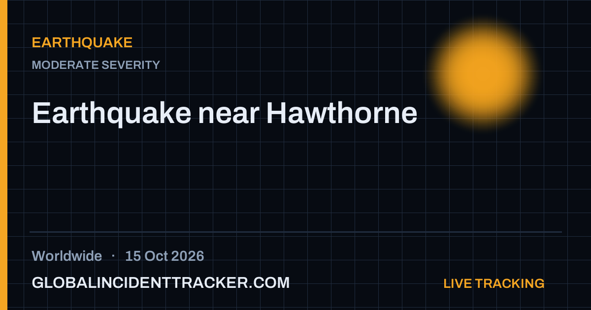 Earthquake incident in worldwide on 15 October 2026 — Global Incident Tracker report card