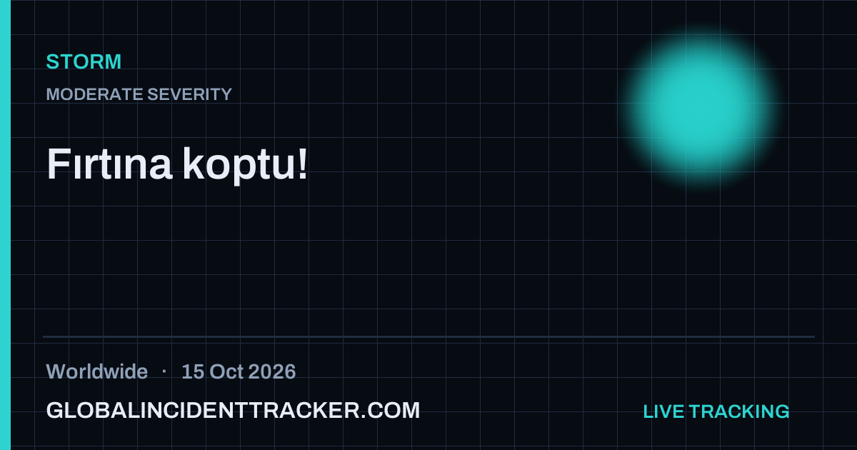 Storm incident in worldwide on 15 October 2026 — Global Incident Tracker report card