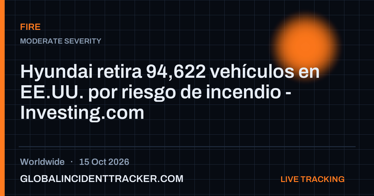 Fire incident in worldwide on 15 October 2026 — Global Incident Tracker report card