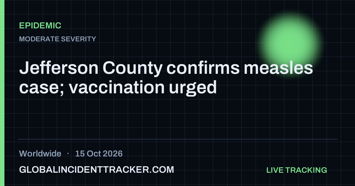 Epidemic incident in worldwide on 15 October 2026 — Global Incident Tracker report card
