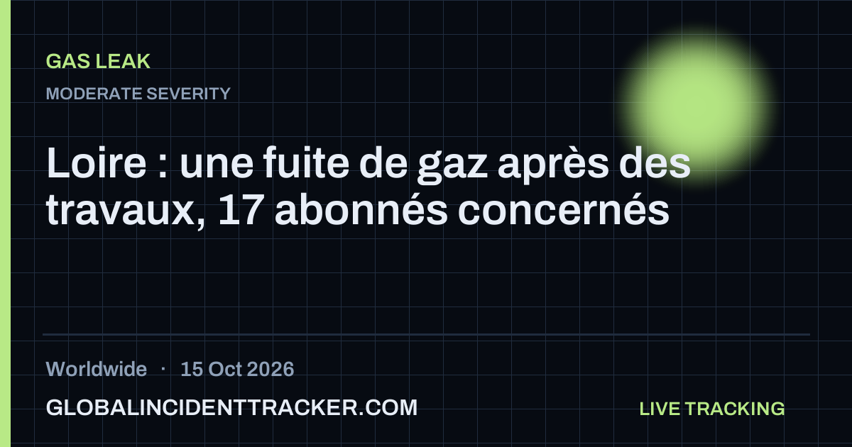 Gas Leak incident in worldwide on 15 October 2026 — Global Incident Tracker report card