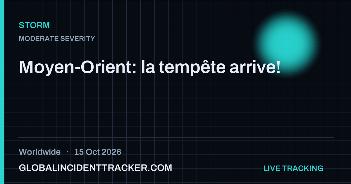 Storm incident in worldwide on 15 October 2026 — Global Incident Tracker report card