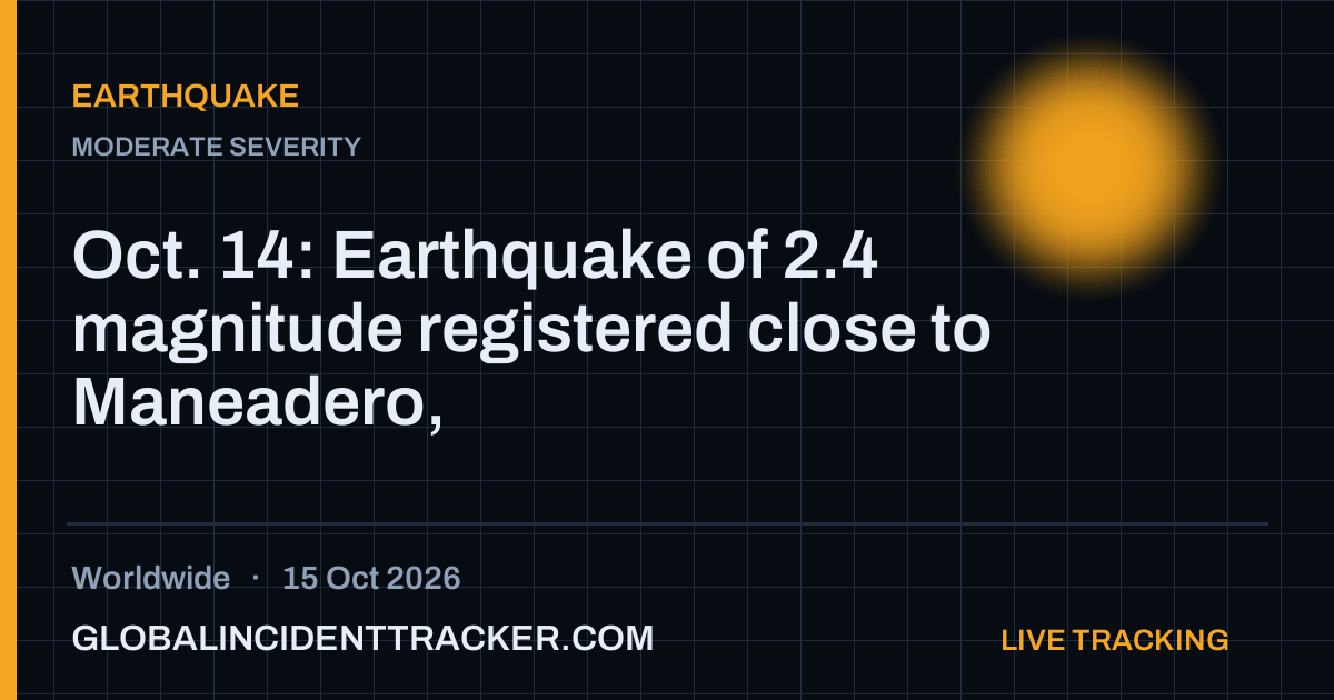 Earthquake incident in worldwide on 15 October 2026 — Global Incident Tracker report card