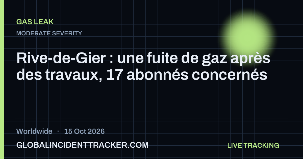 Gas Leak incident in worldwide on 15 October 2026 — Global Incident Tracker report card