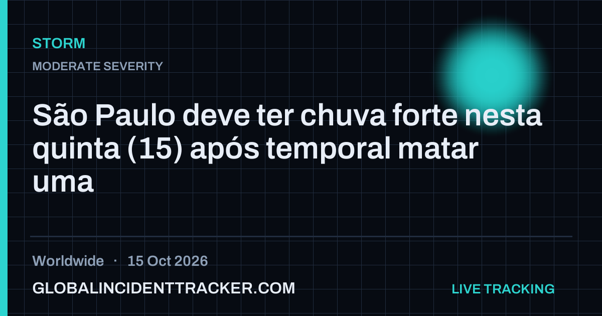 Storm incident in worldwide on 15 October 2026 — Global Incident Tracker report card
