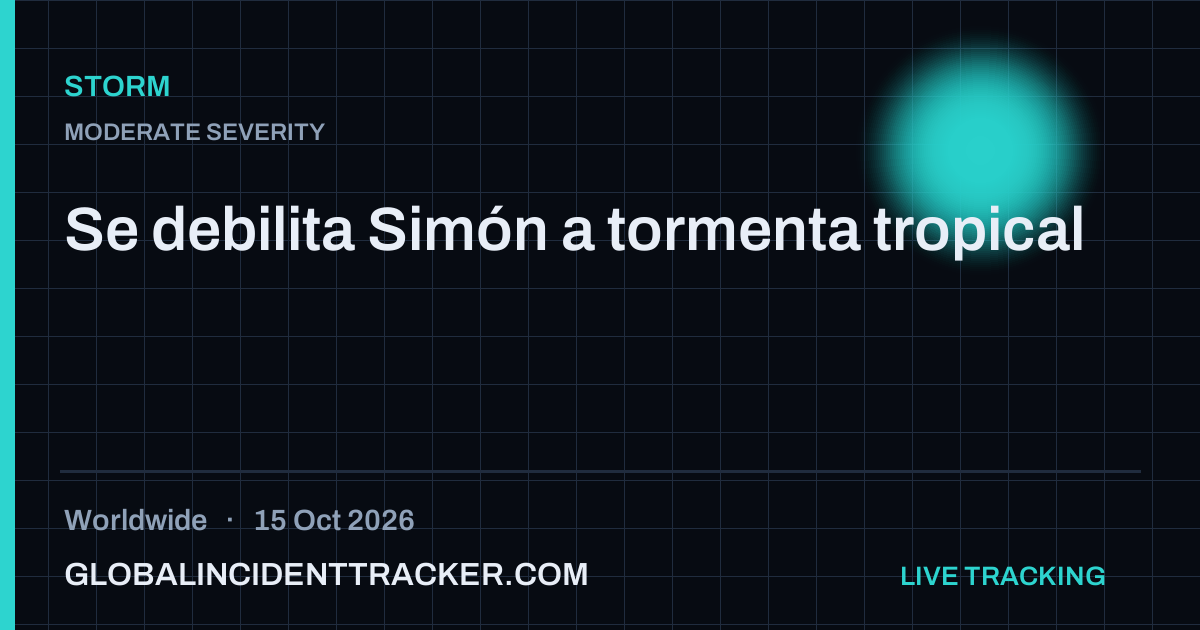 Storm incident in worldwide on 15 October 2026 — Global Incident Tracker report card