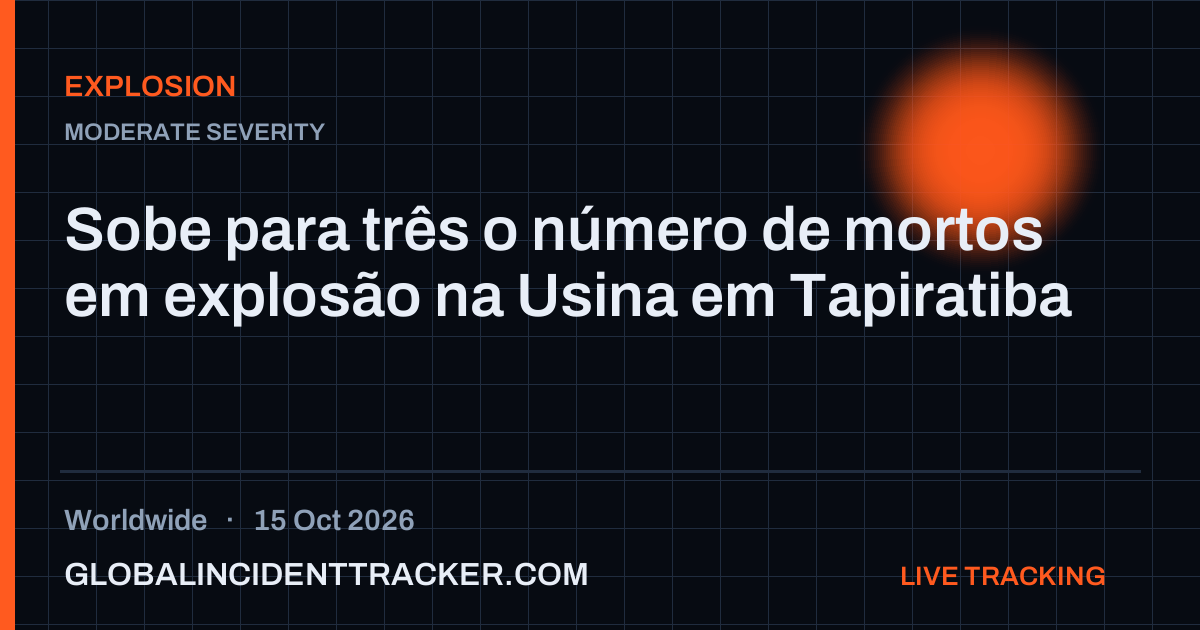 Explosion incident in worldwide on 15 October 2026 — Global Incident Tracker report card