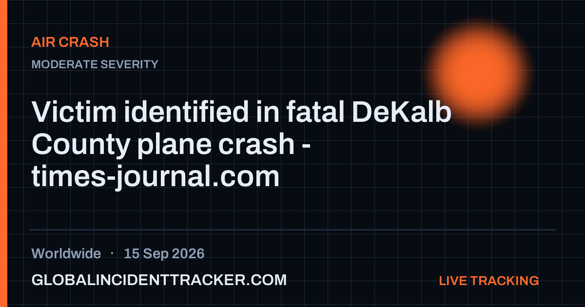 Air Crash incident in worldwide on 15 September 2026 — Global Incident Tracker report card