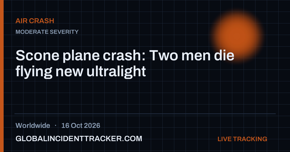 Scone plane crash: Two men die flying new ultralight — 16 October 2026