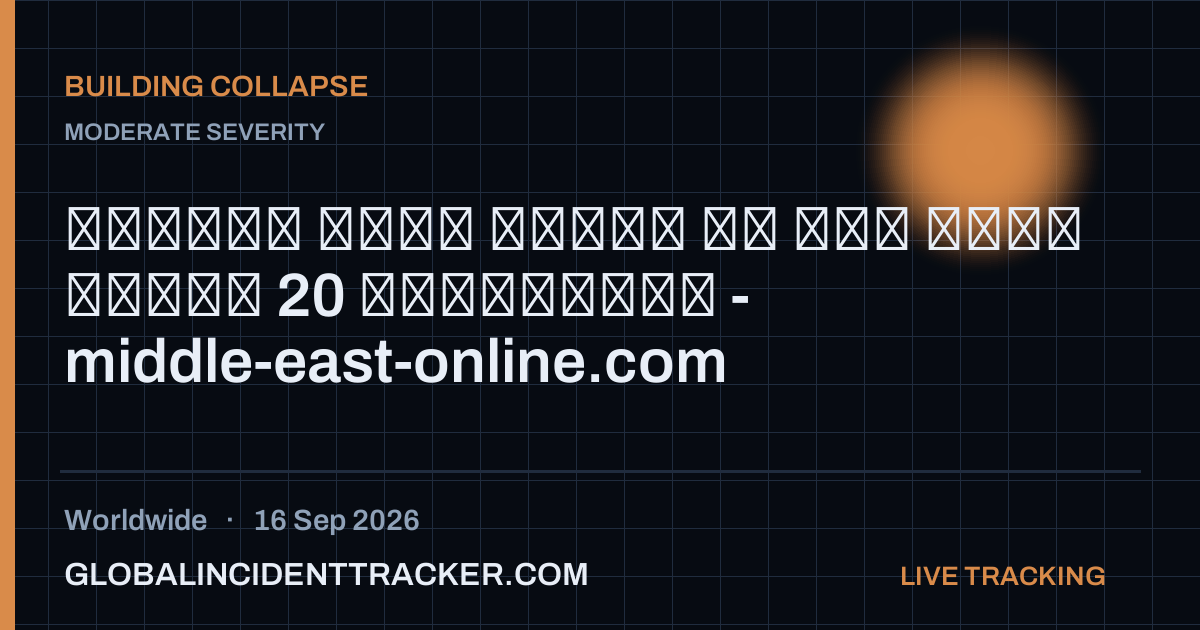 Building Collapse incident in worldwide on 16 September 2026 — Global Incident Tracker report card