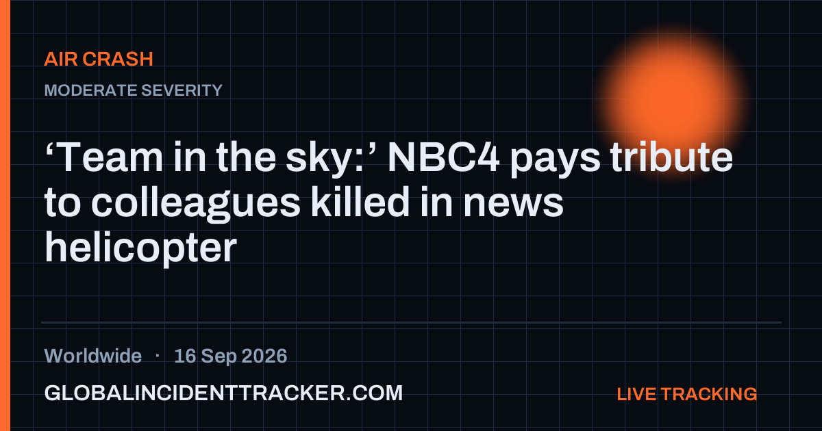 Air Crash incident in worldwide on 16 September 2026 — Global Incident Tracker report card