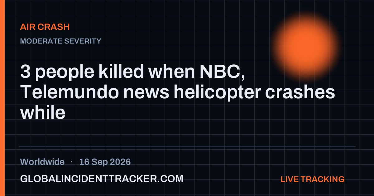 Air Crash incident in worldwide on 16 September 2026 — Global Incident Tracker report card