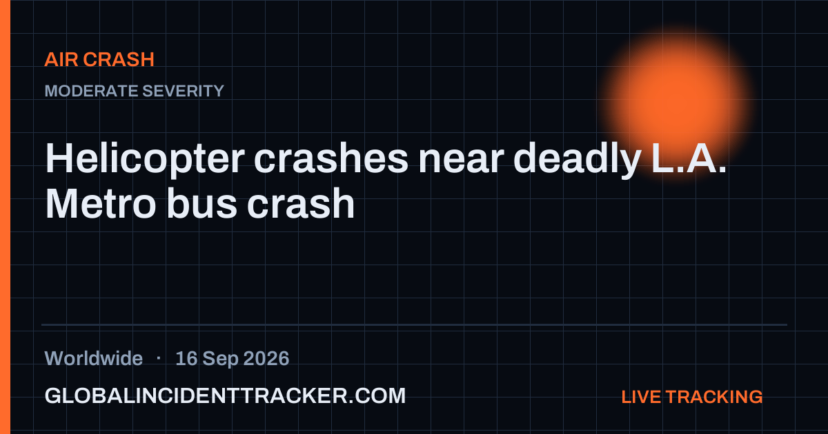 Air Crash incident in worldwide on 16 September 2026 — Global Incident Tracker report card