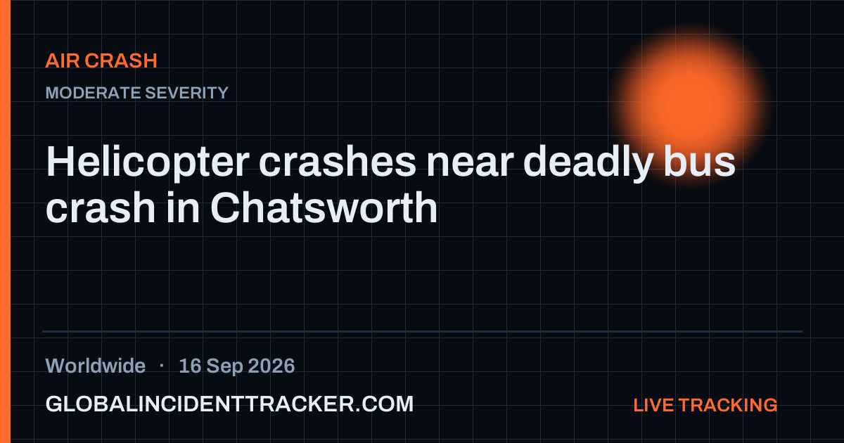 Air Crash incident in worldwide on 16 September 2026 — Global Incident Tracker report card