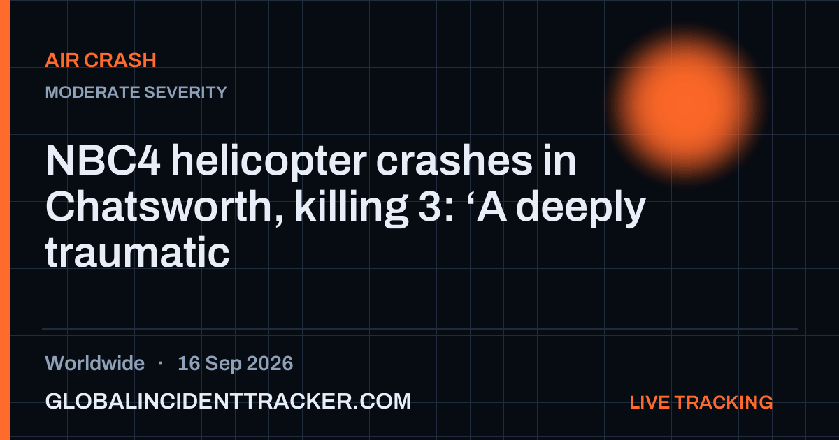 Air Crash incident in worldwide on 16 September 2026 — Global Incident Tracker report card