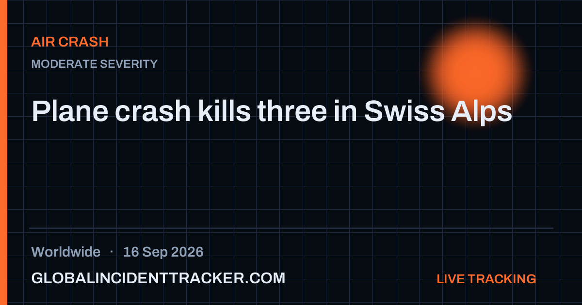 Air Crash incident in worldwide on 16 September 2026 — Global Incident Tracker report card