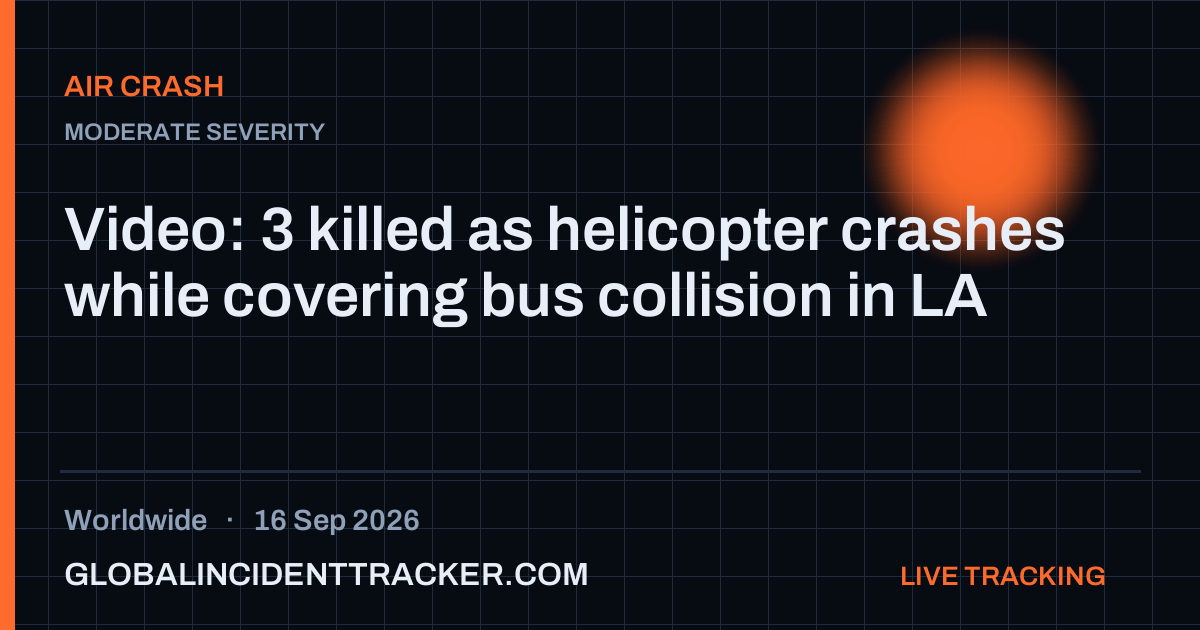 Air Crash incident in worldwide on 16 September 2026 — Global Incident Tracker report card