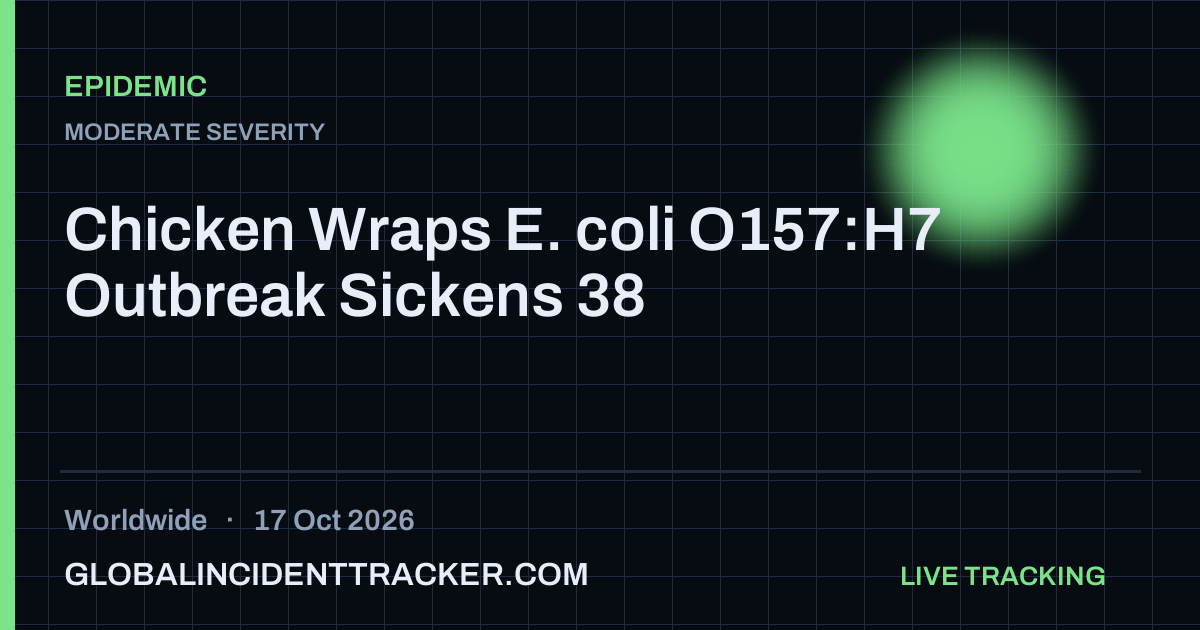 Chicken Wraps E. coli O157:H7 Outbreak Sickens 38 — 17 October 2026
