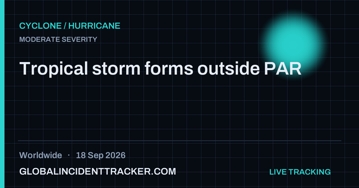 Cyclone / Hurricane incident in worldwide on 18 September 2026 — Global Incident Tracker report card