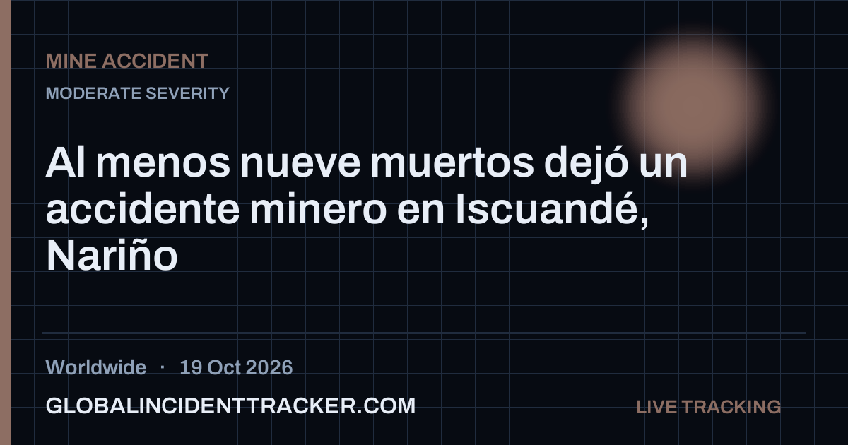Mine Accident incident in worldwide on 19 October 2026 — Global Incident Tracker report card