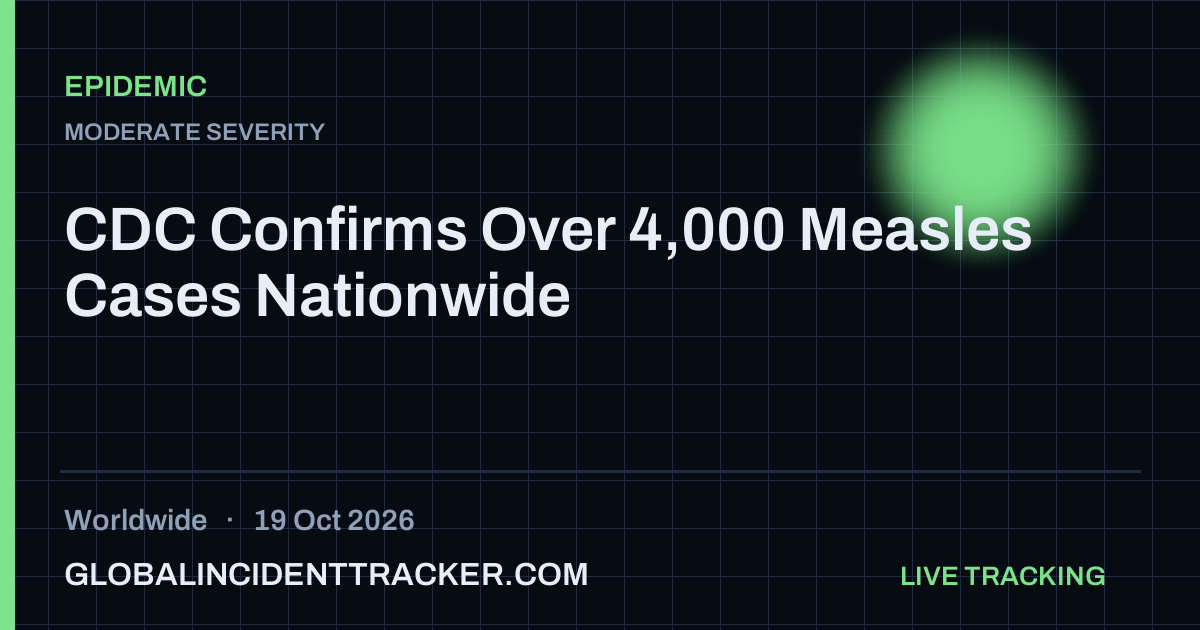 CDC Confirms Over 4,000 Measles Cases Nationwide — 19 October 2026