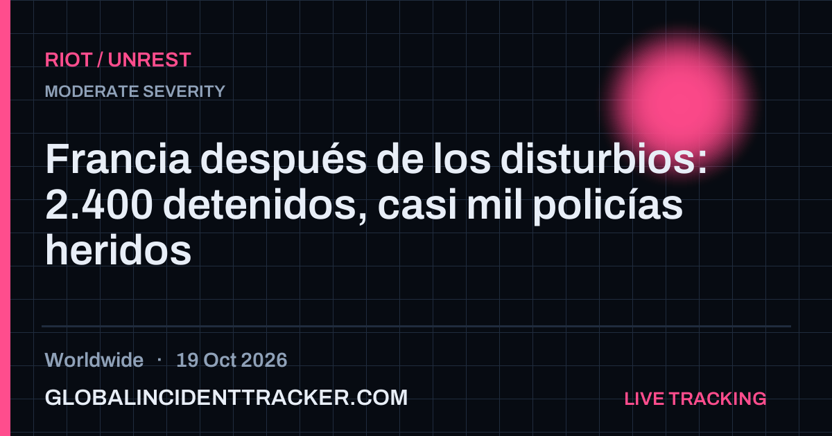 Riot / Unrest incident in worldwide on 19 October 2026 — Global Incident Tracker report card
