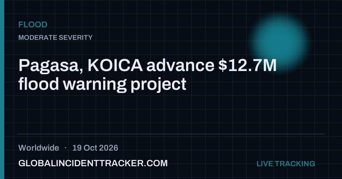 Pagasa, KOICA advance $12.7M flood warning project — 19 October 2026