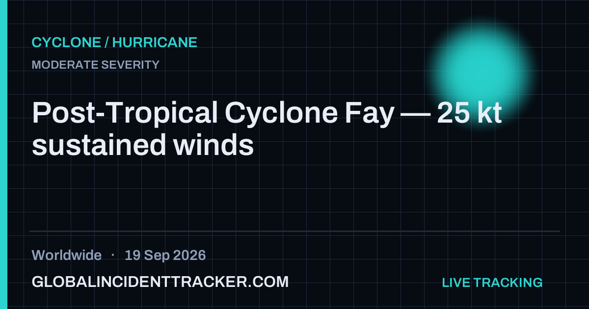 Cyclone / Hurricane incident in worldwide on 19 September 2026 — Global Incident Tracker report card