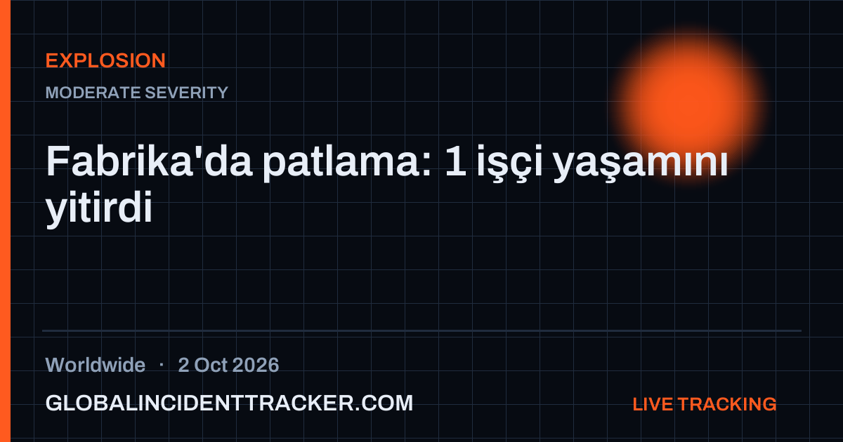 Explosion incident in worldwide on 2 October 2026 — Global Incident Tracker report card