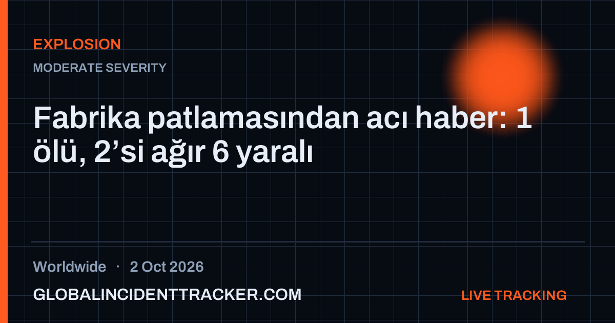 Explosion incident in worldwide on 2 October 2026 — Global Incident Tracker report card