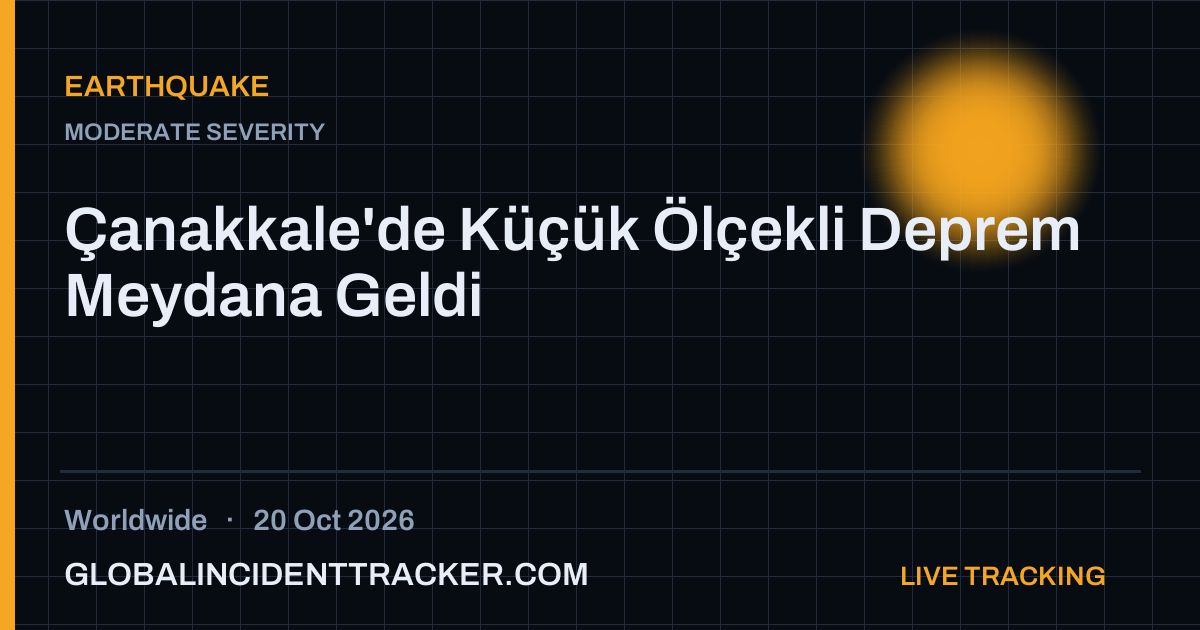 Earthquake incident in worldwide on 20 October 2026 — Global Incident Tracker report card