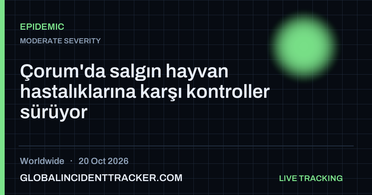 Epidemic incident in worldwide on 20 October 2026 — Global Incident Tracker report card