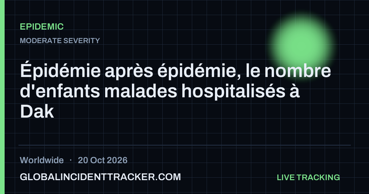 Epidemic incident in worldwide on 20 October 2026 — Global Incident Tracker report card