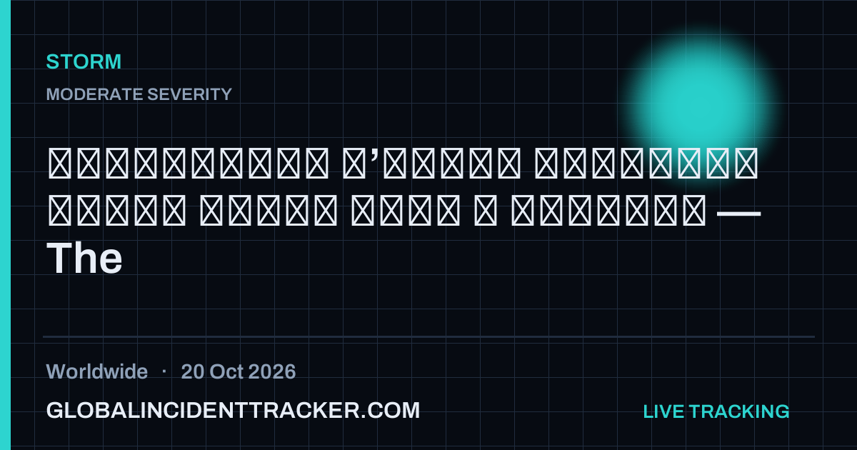 Storm incident in worldwide on 20 October 2026 — Global Incident Tracker report card