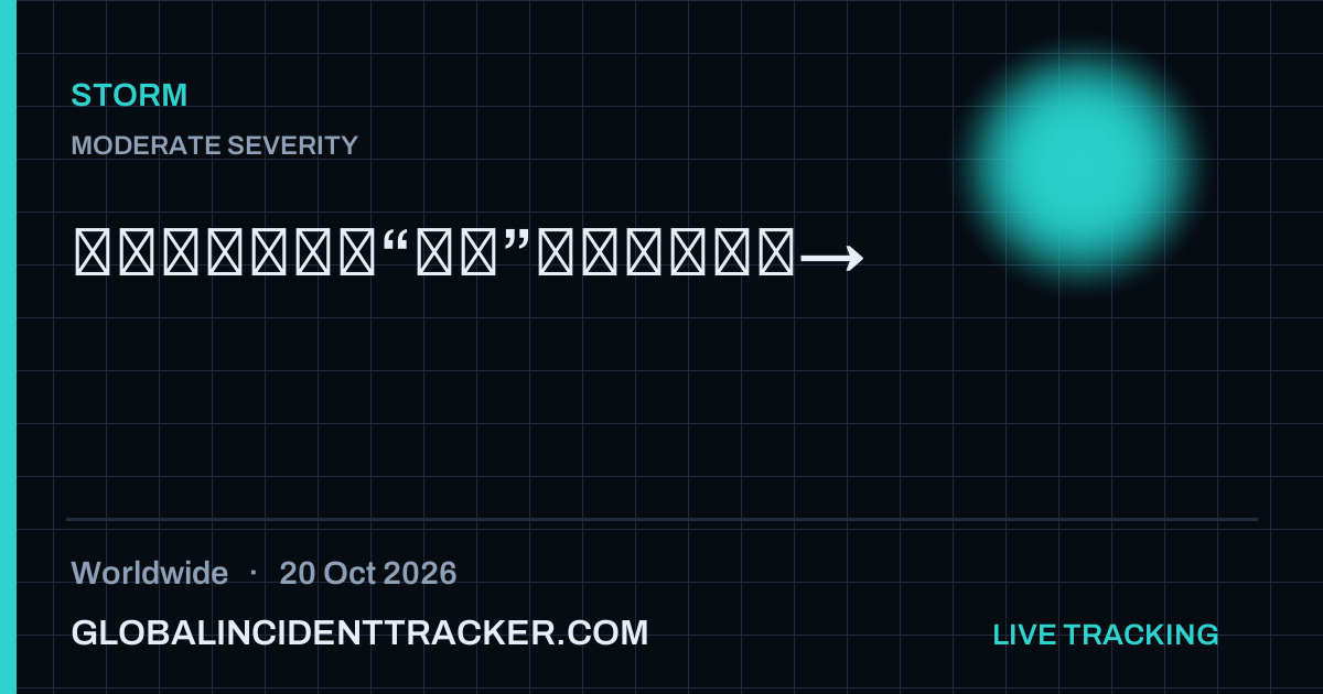 Storm incident in worldwide on 20 October 2026 — Global Incident Tracker report card