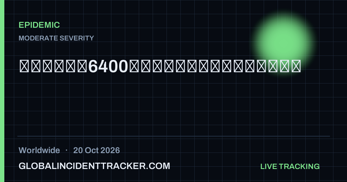 Epidemic incident in worldwide on 20 October 2026 — Global Incident Tracker report card