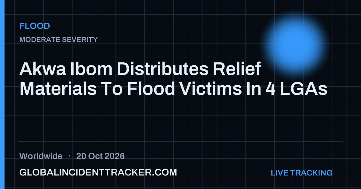 Flood incident in worldwide on 20 October 2026 — Global Incident Tracker report card