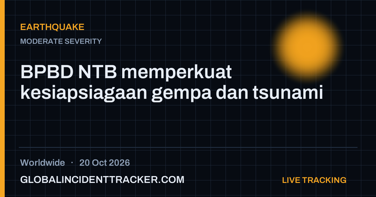 Earthquake incident in worldwide on 20 October 2026 — Global Incident Tracker report card