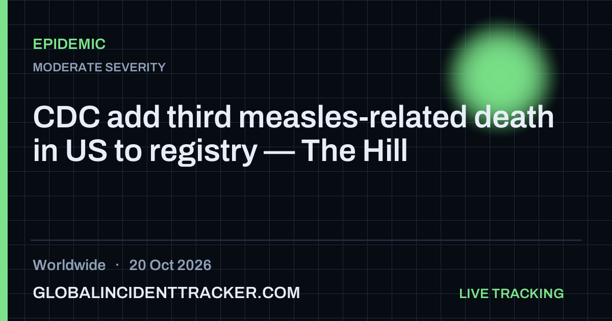 Epidemic incident in worldwide on 20 October 2026 — Global Incident Tracker report card