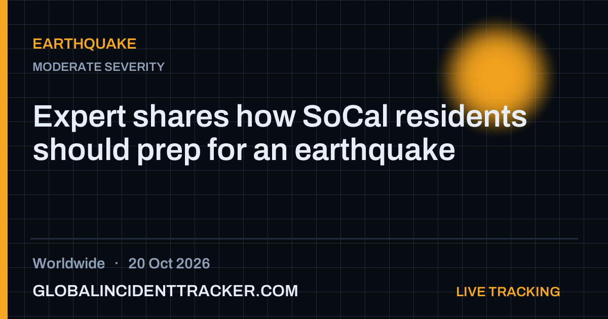 Earthquake incident in worldwide on 20 October 2026 — Global Incident Tracker report card